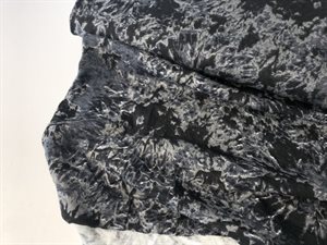 Viscosejersey - mørkere splash på sort bund